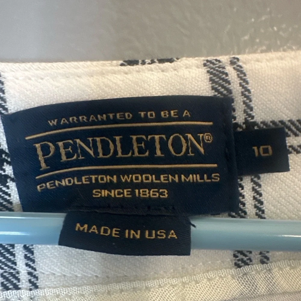 Pendleton 100% Virgin Wool Windowpane Trousers USA Size 10 Classic Preppy Pants - Picture 5 of 8